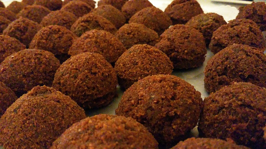 Falafel assado de grão-de-bico